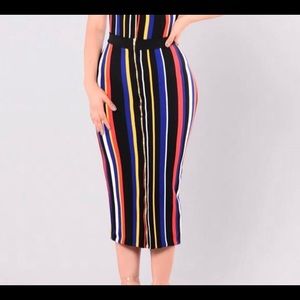 Fashion Nova Multicolor Stripe Skirt Size Small